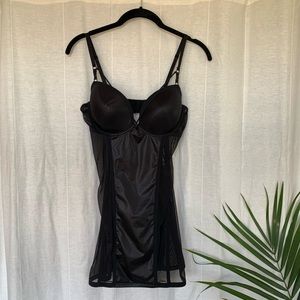Black Faux Latex Slip